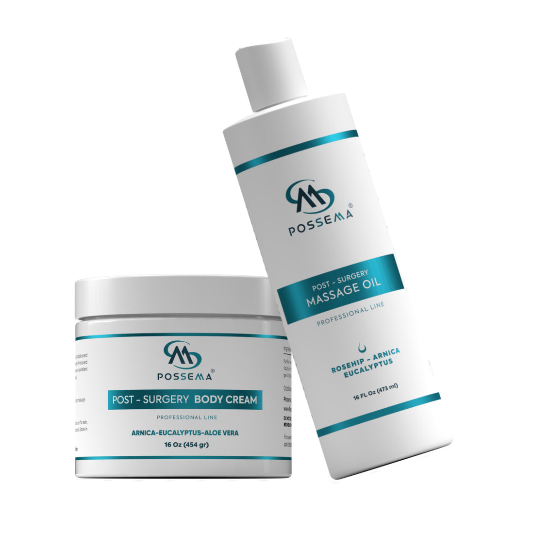 COMBO POST-SURGERY BODY CREAM 16 Oz & MASSAGE OIL 16 Oz